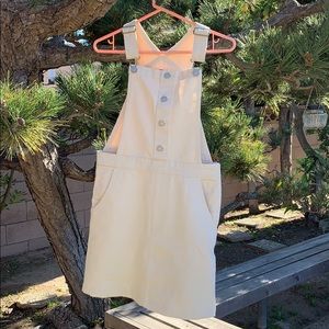 LEVI’S Off-White Denim Button Down Overall Dress